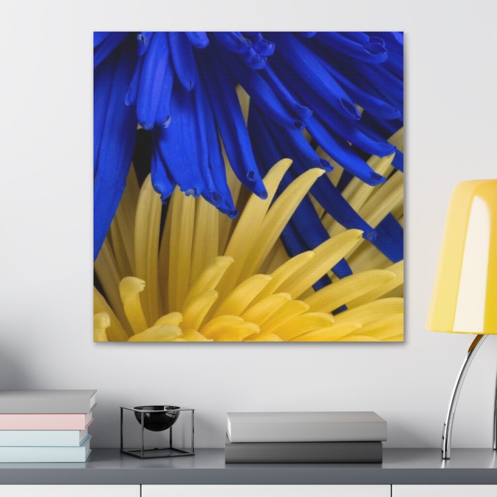 polyester canvas “Blue-yellow flowers”