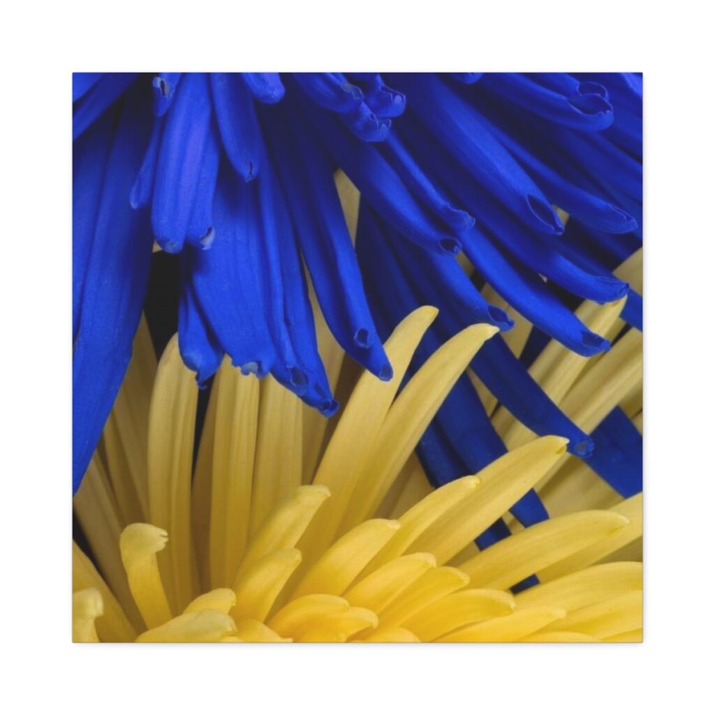 polyester canvas “Blue-yellow flowers”