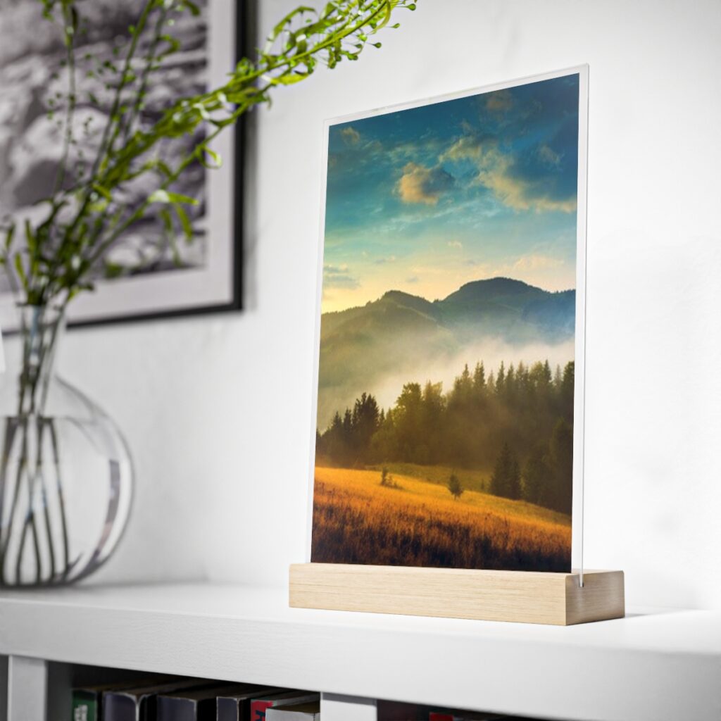 sign with wooden stand “Ukrainian Carpathian Mountains”