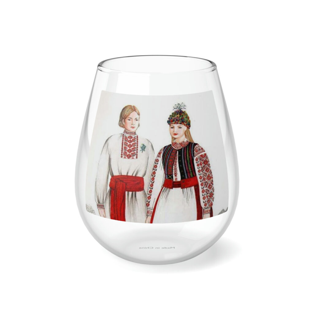 stemless wine glass “Ukrainians”