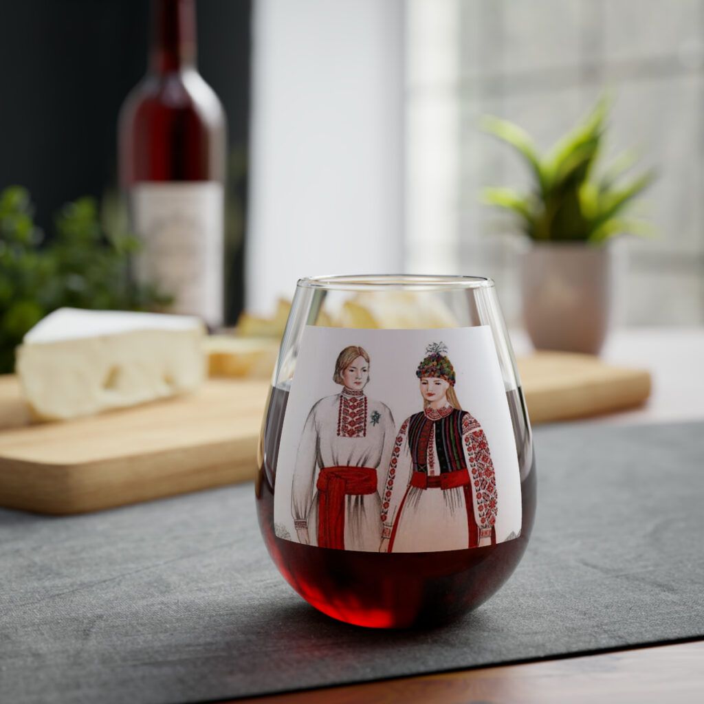 stemless wine glass “Ukrainians”