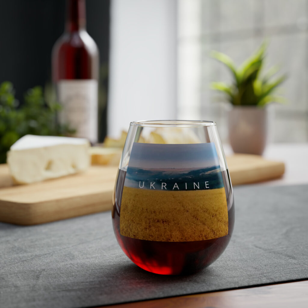 stemless wine glass “Ukraine”