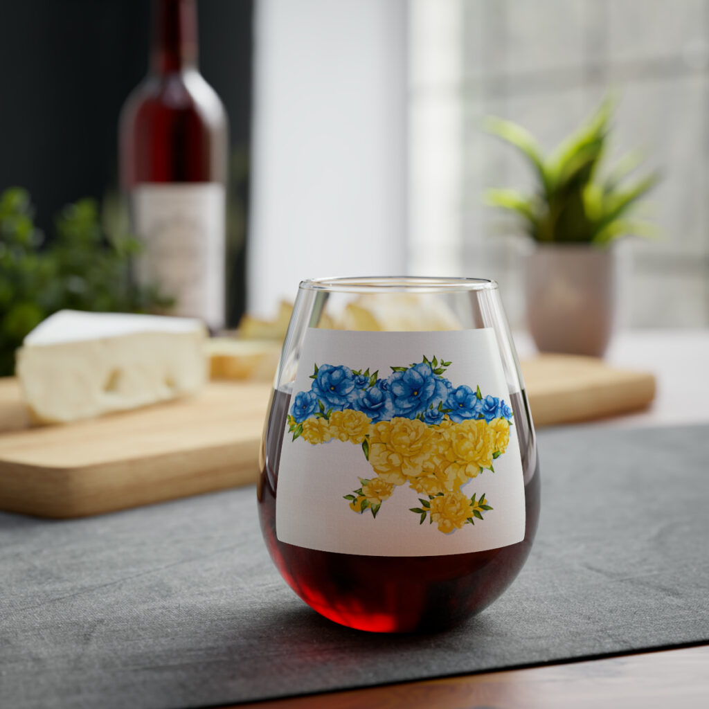 stemless wine glass “Ukrainian”