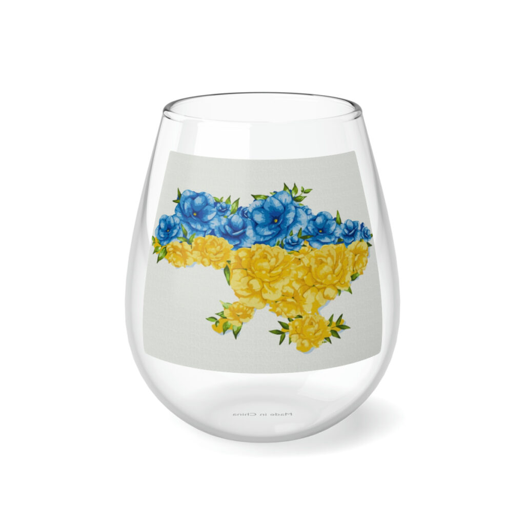 stemless wine glass “Ukrainian”