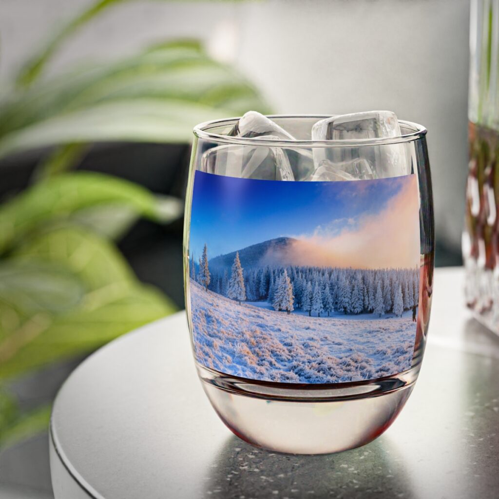 whiskey glass “Ukrainian winter Carpathians”