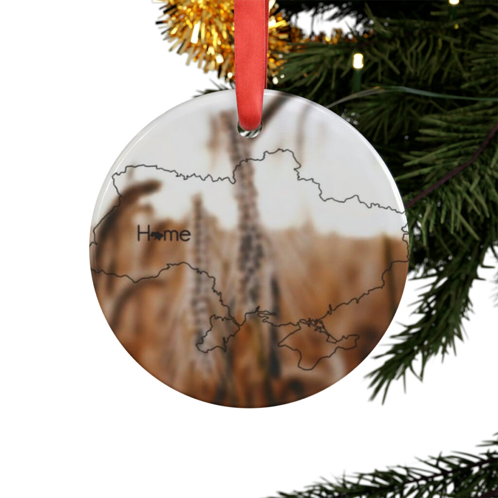 acrylic ornament with ribbon “Home Ukraine”