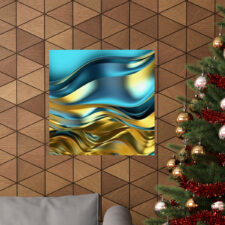 matte horizontal posters “Blue-yellow metallic abstraction”