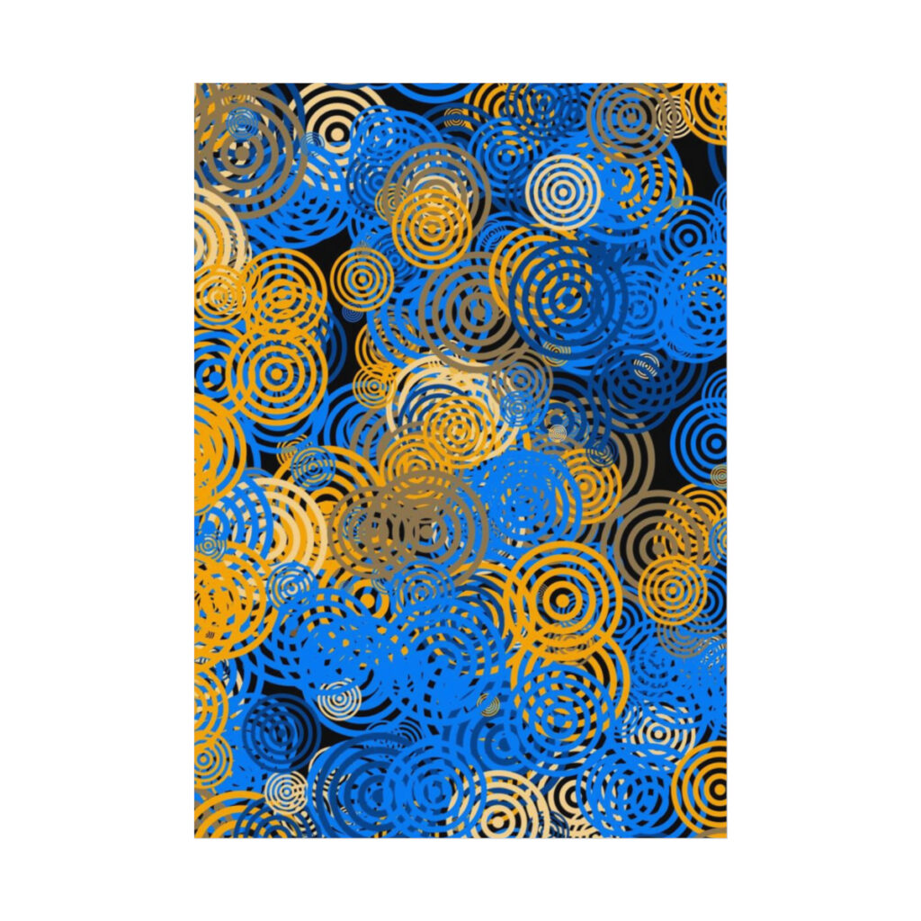 rolled posters “Blue and yellow circles”