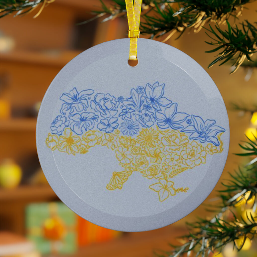 glass ornaments “Map of Ukraine”