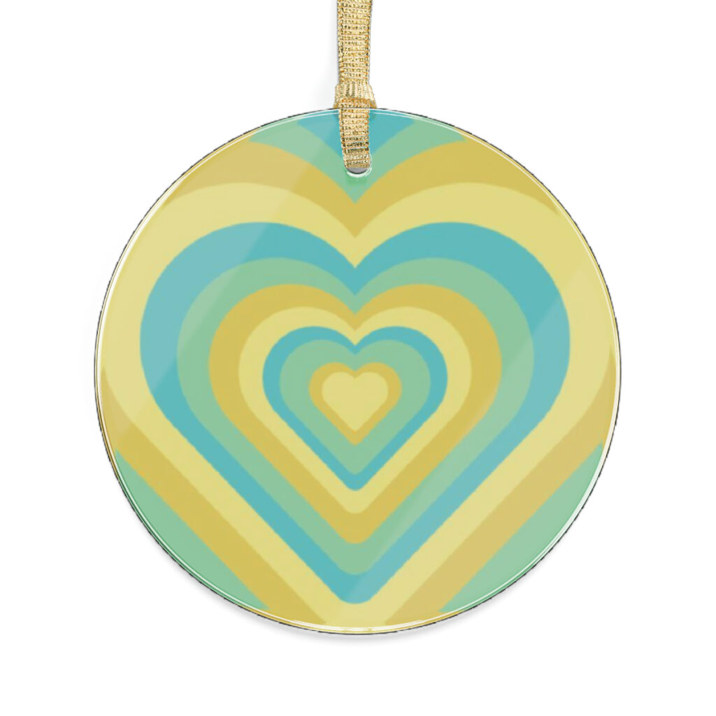 acrylic ornaments “Blue Yellow Heart”