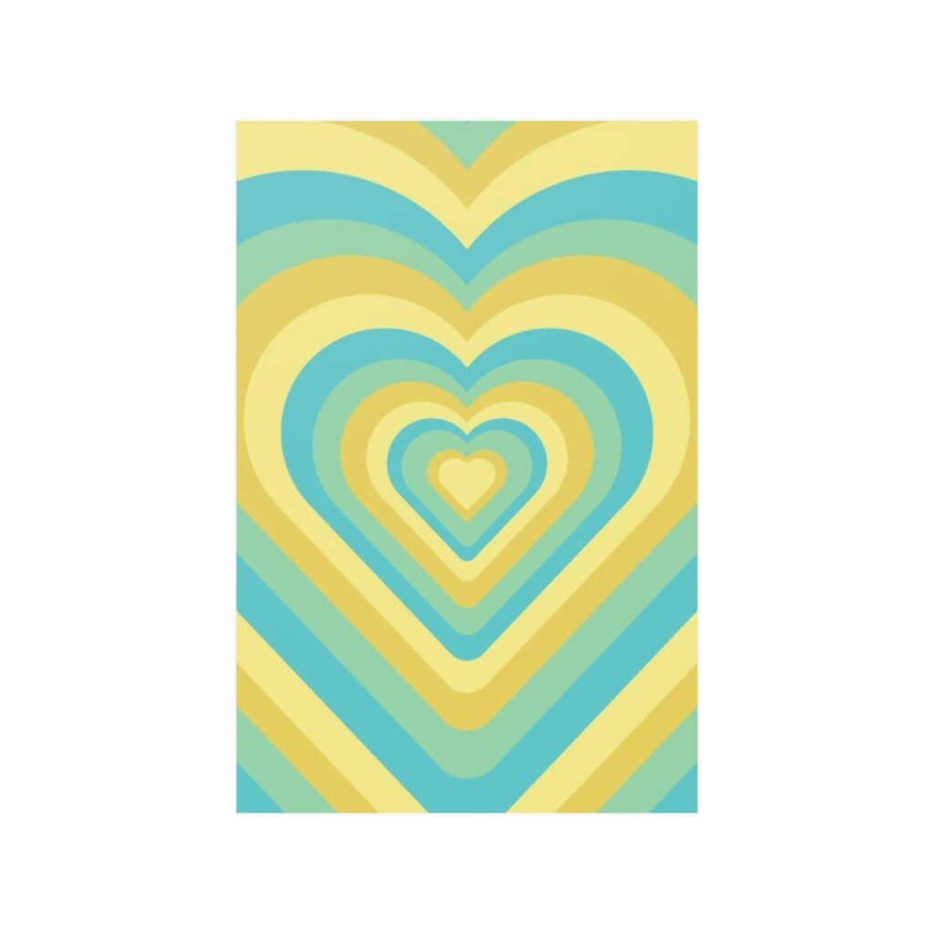 satin posters “Blue-yellow Heart”