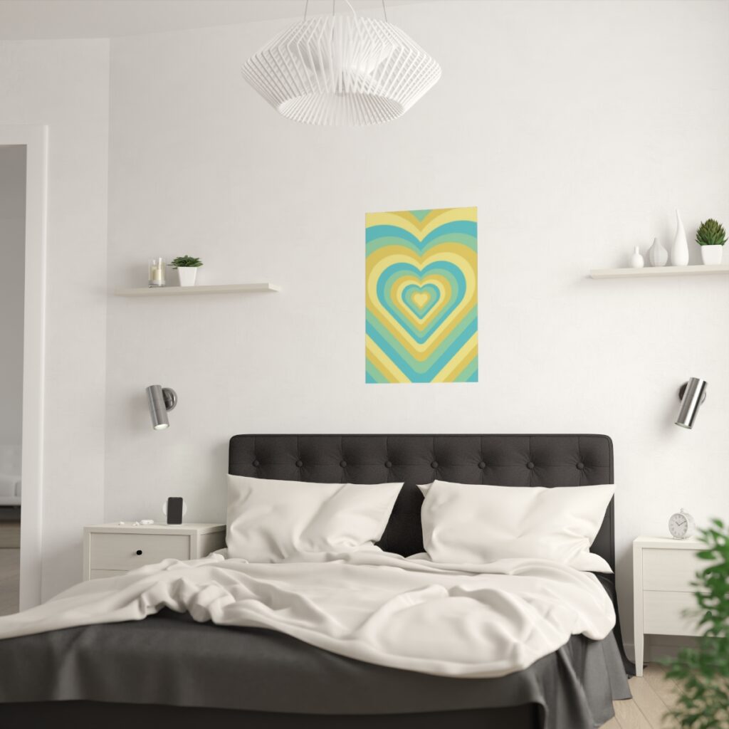 satin posters “Blue-yellow Heart”