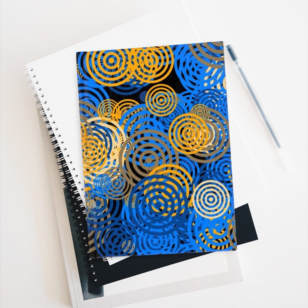 journal – ruled line “Blue and yellow circles”