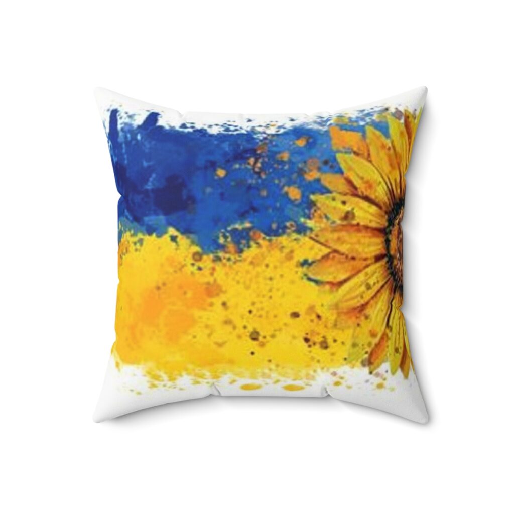 spun polyester square pillow “Ukrainian sunflower”