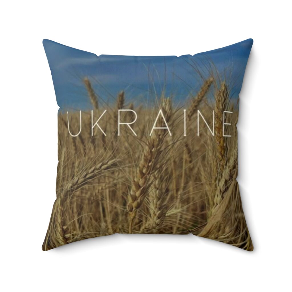 faux suede square pillow “Ukraine”