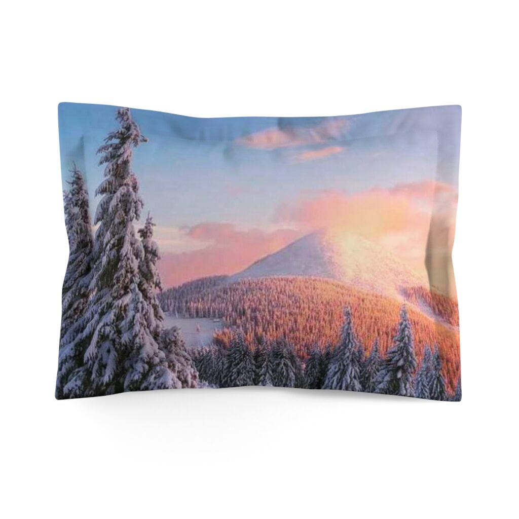 microfiber pillow sham “Ukrainian Winter Carpathians”