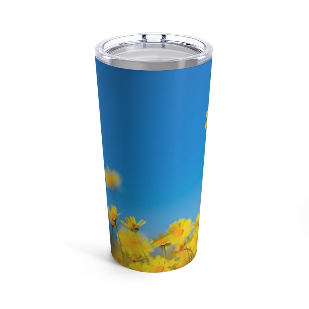 tumbler “Blue-yellow daisies”