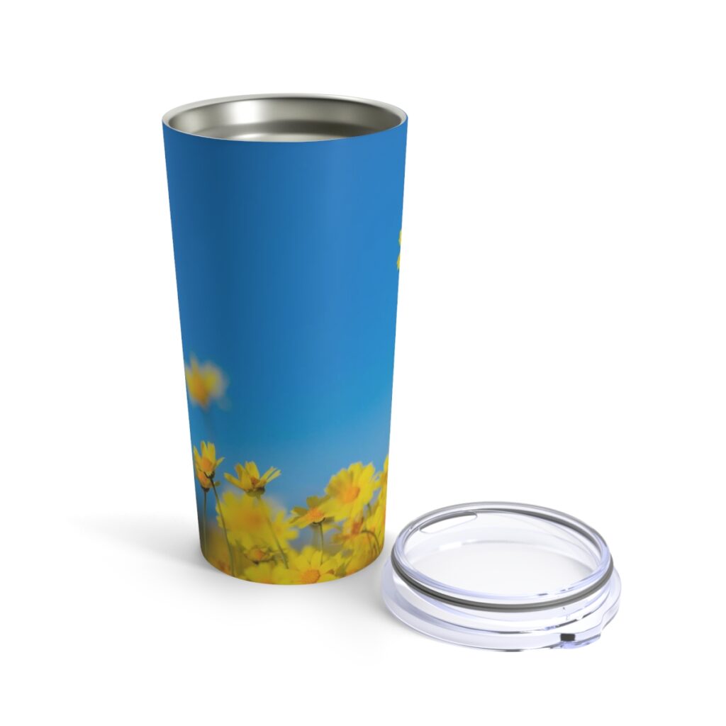 tumbler “Blue-yellow daisies”