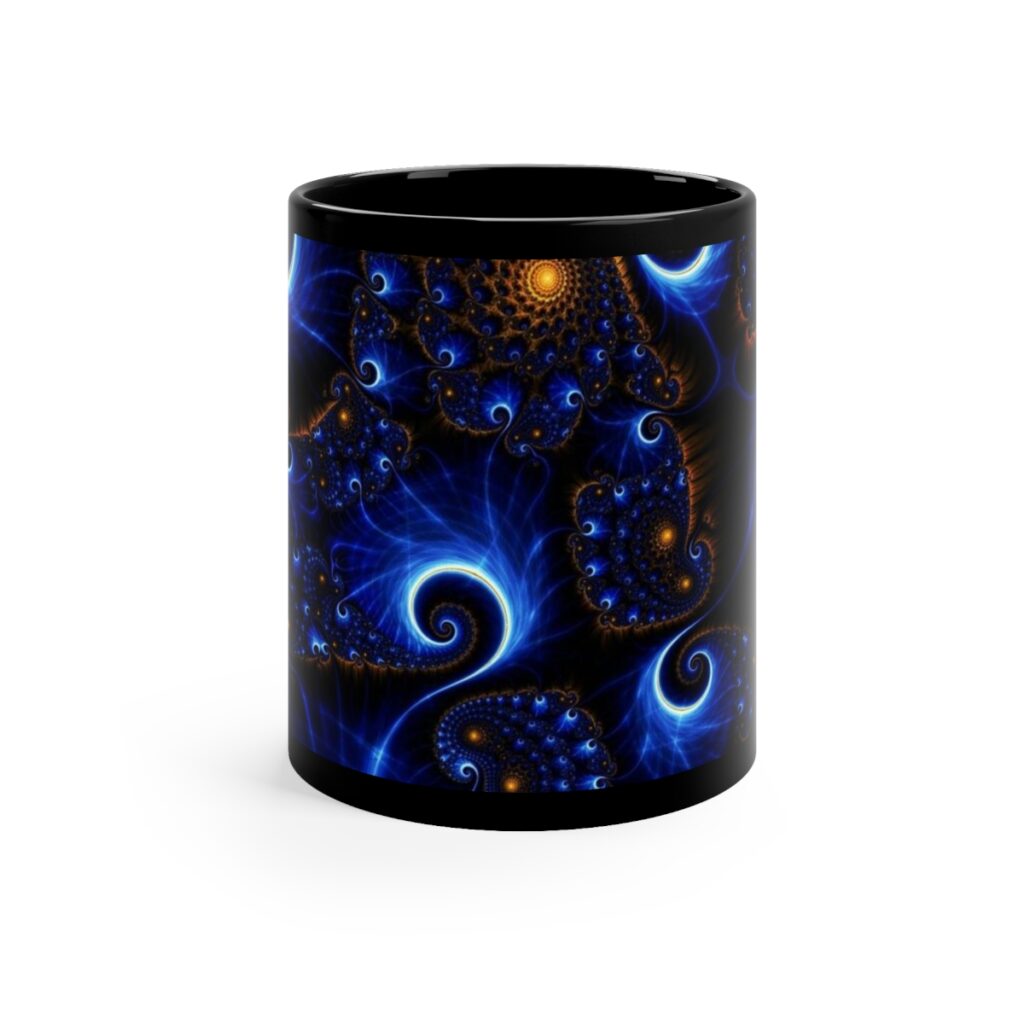 black mug “Blue and Yellow Graphics”