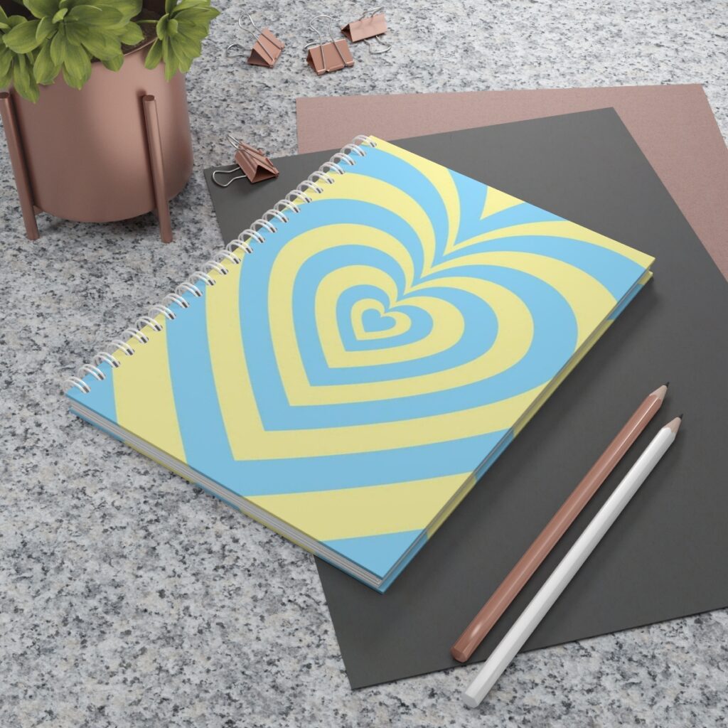 spiral notebook “Blue-yellow Heart”