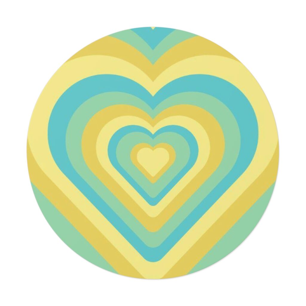 round vinyl stickers “Blue Yellow Heart”