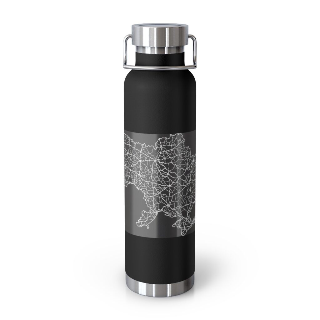 copper vacuum insulated bottle “Map of Ukraine”