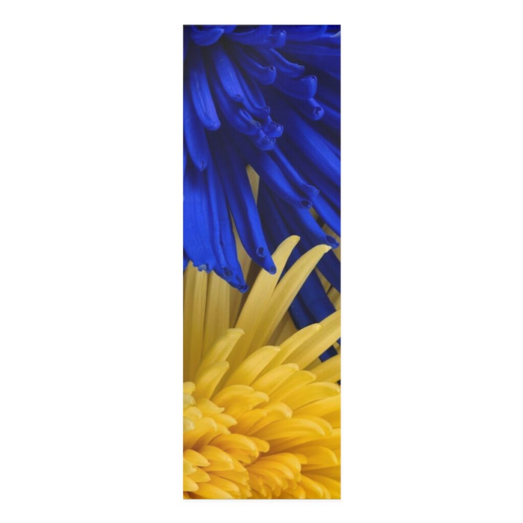 foam yoga mat “Blue-yellow flowers”