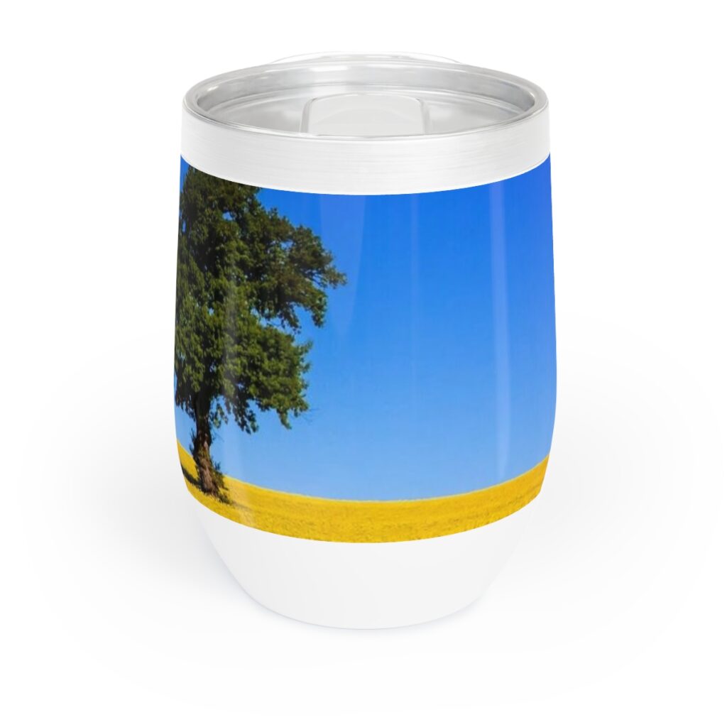 chill wine tumbler “Blue Yellow Field”