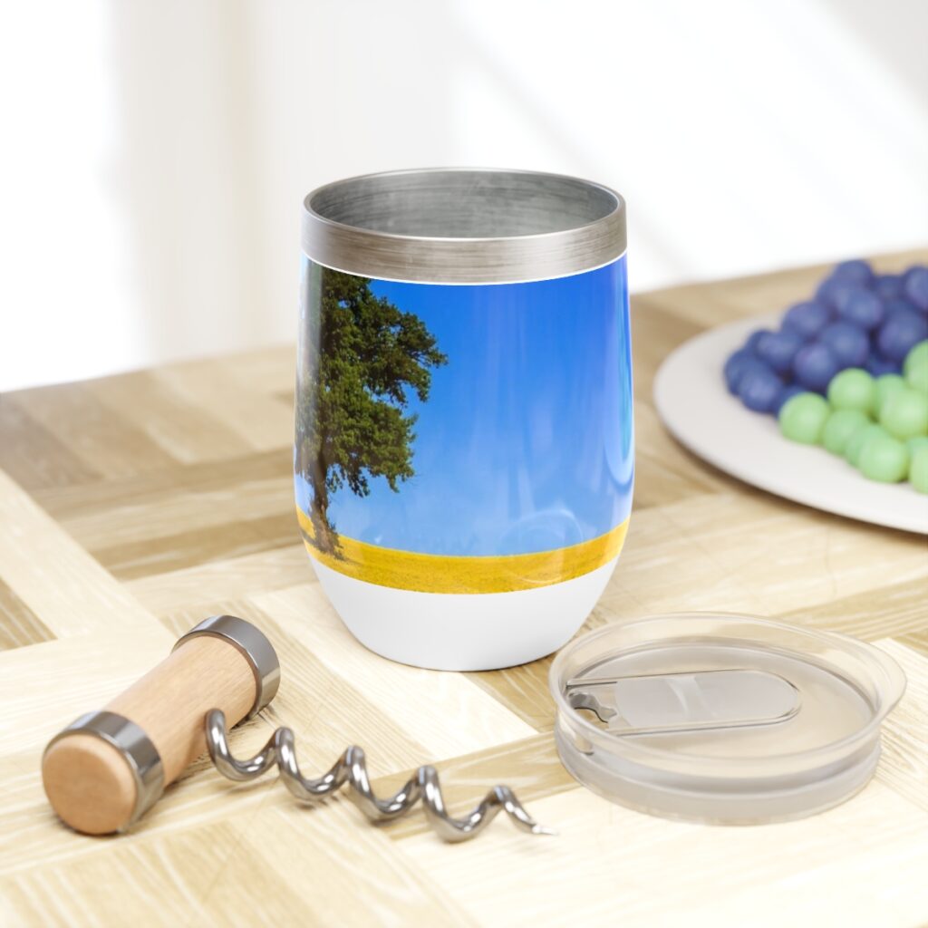 chill wine tumbler “Blue Yellow Field”