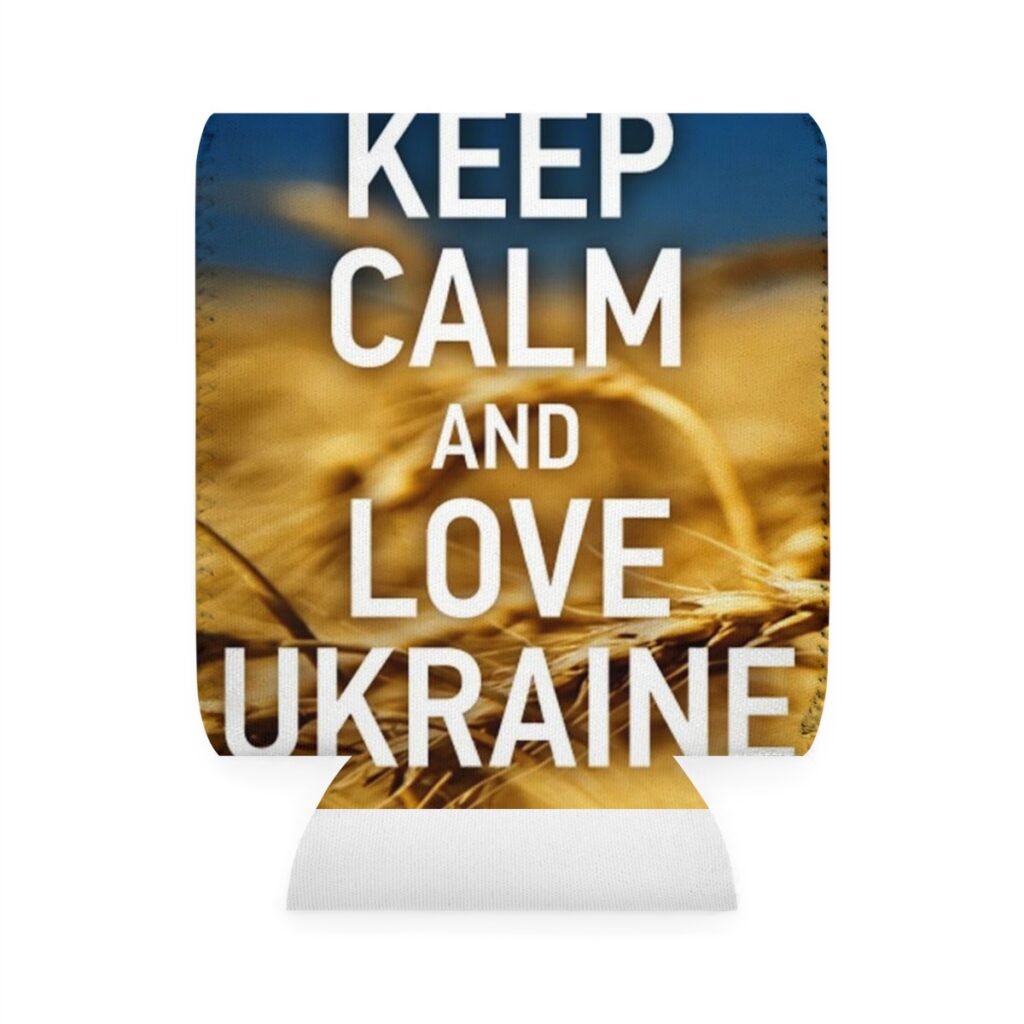 can cooler sleeve “Keep calm and love Ukraine”