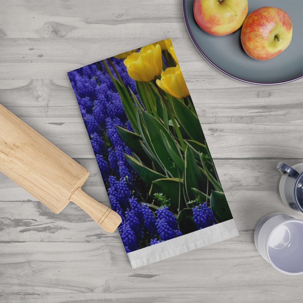 tea towel “Blue-yellow tulips”