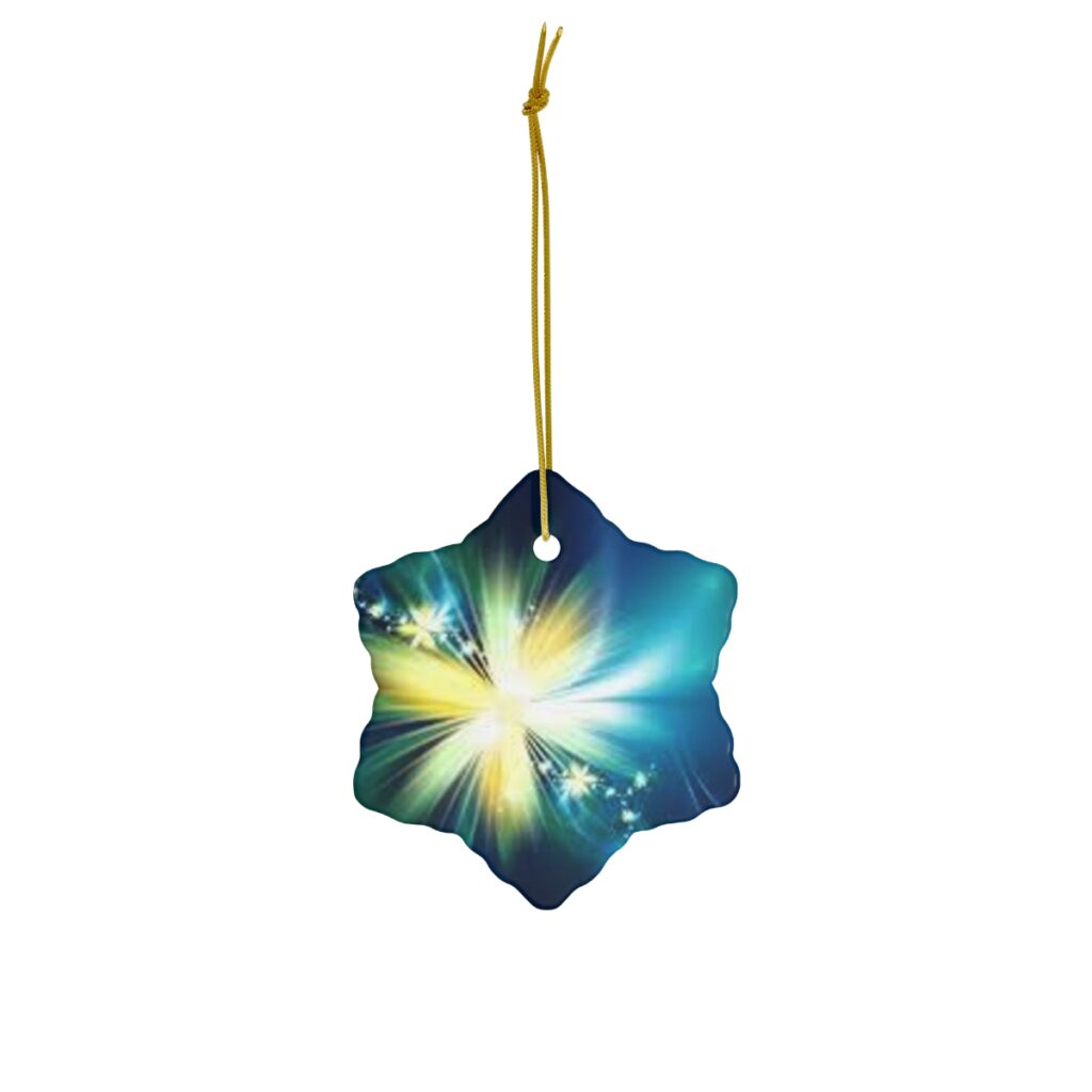 ceramic ornament “Blue-yellow Glow”