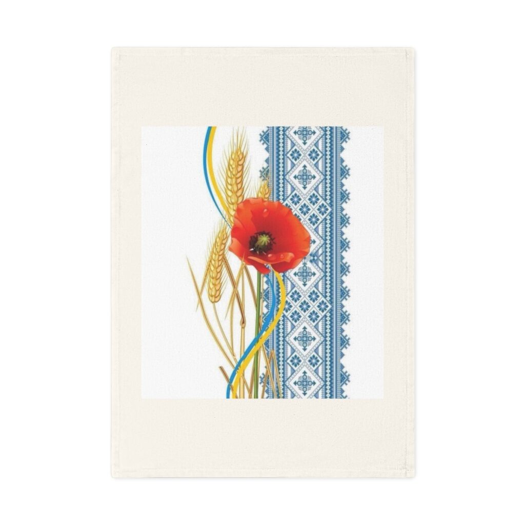 cotton tea towel “Ukrainian poppy”