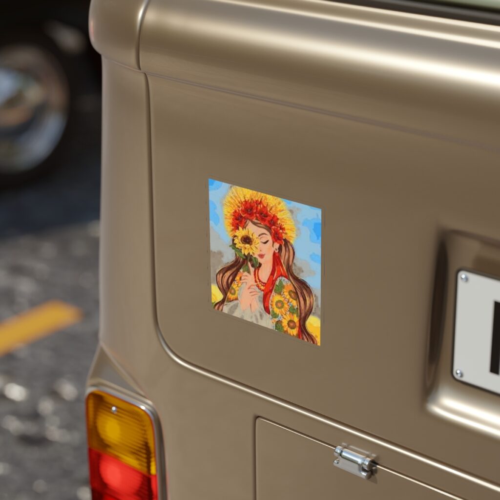 transparent outdoor stickers, die-cut “Ukrainian girl”