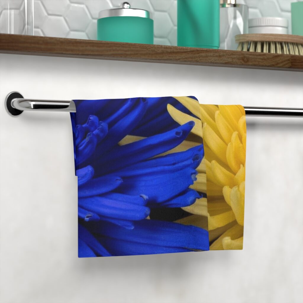 face towel “Blue-yellow flowers”