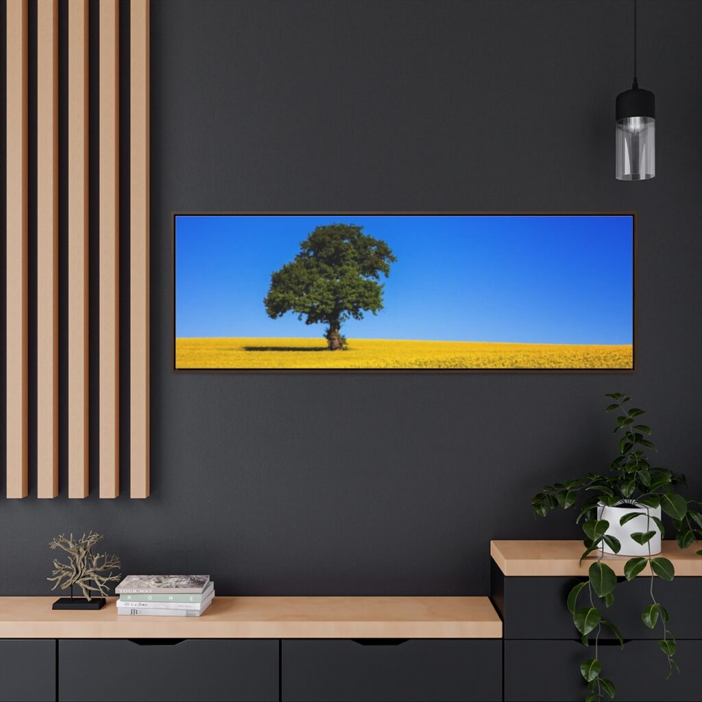 gallery canvas wraps, horizontal frame “Ukrainian blue-yellow field and tree”