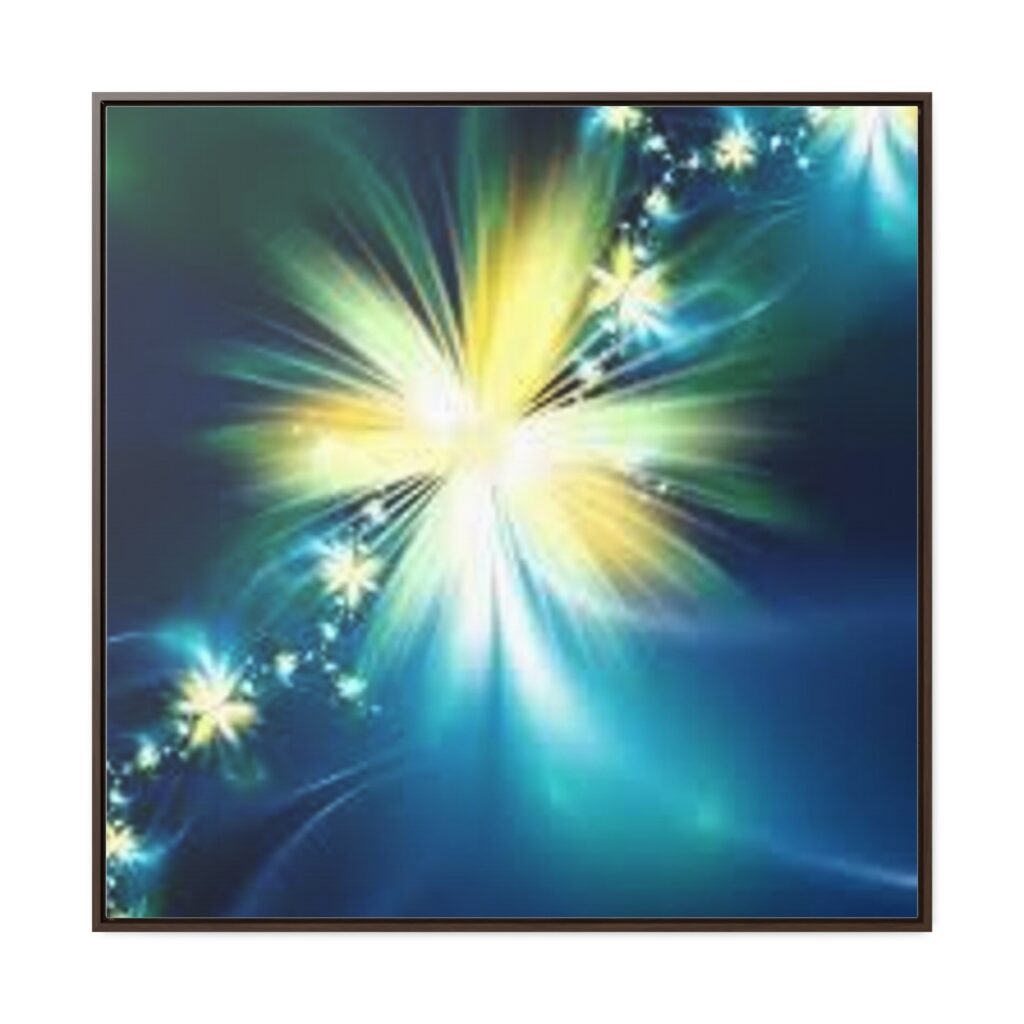 gallery canvas wraps, square frame “Blue Yellow Glow”