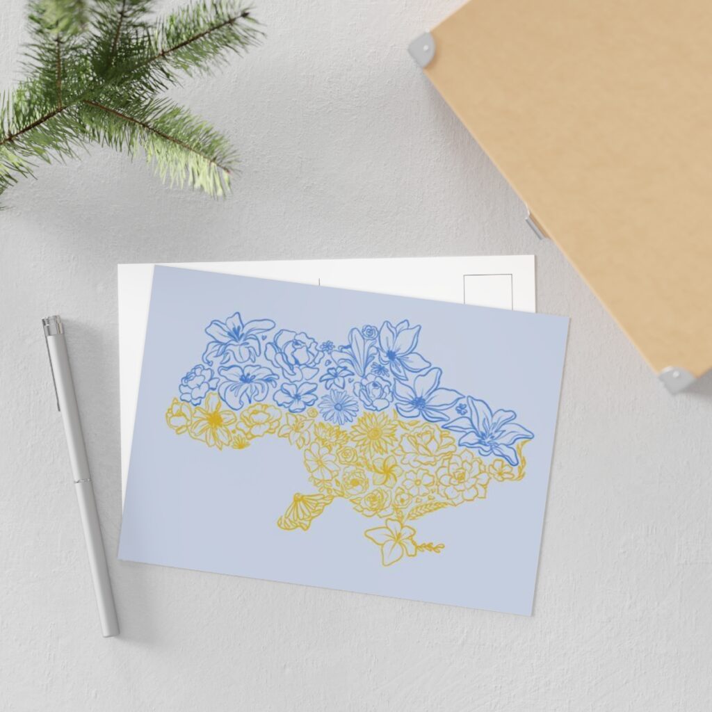 fine art postcards “Map of Ukraine”