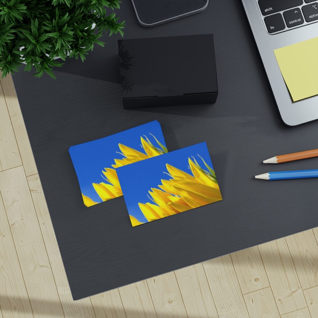 business cards  “Blue-yellow flowers”