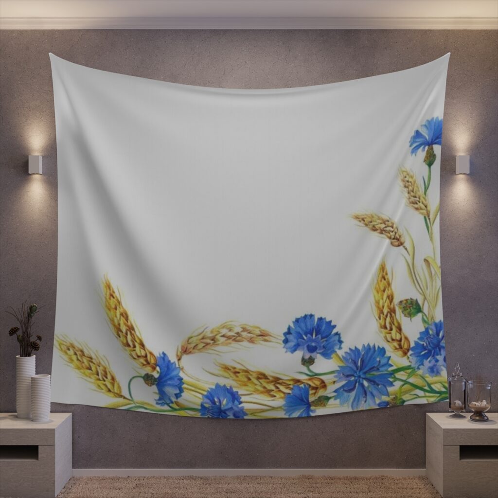 printed wall tapestry “Ukrainian hair and wheat”