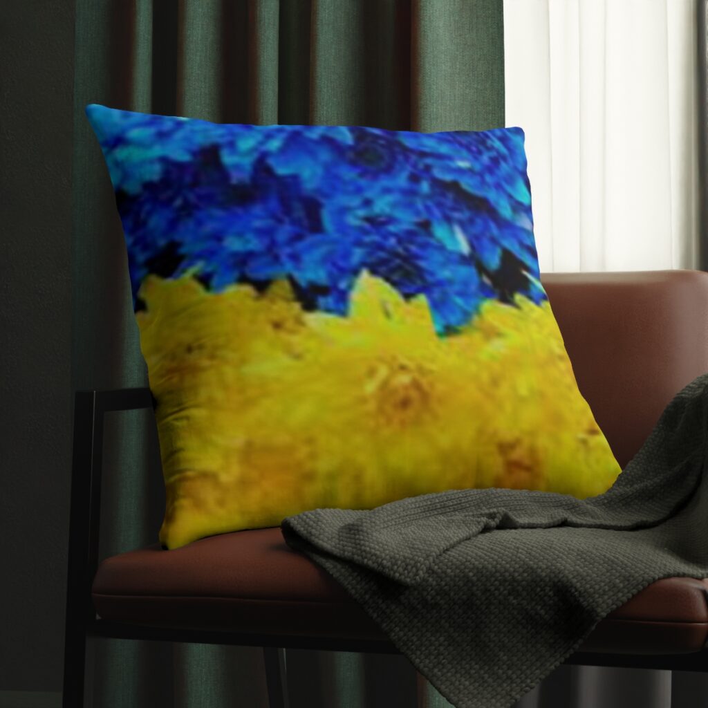 waterproof pillows “Blue-yellow daisies”