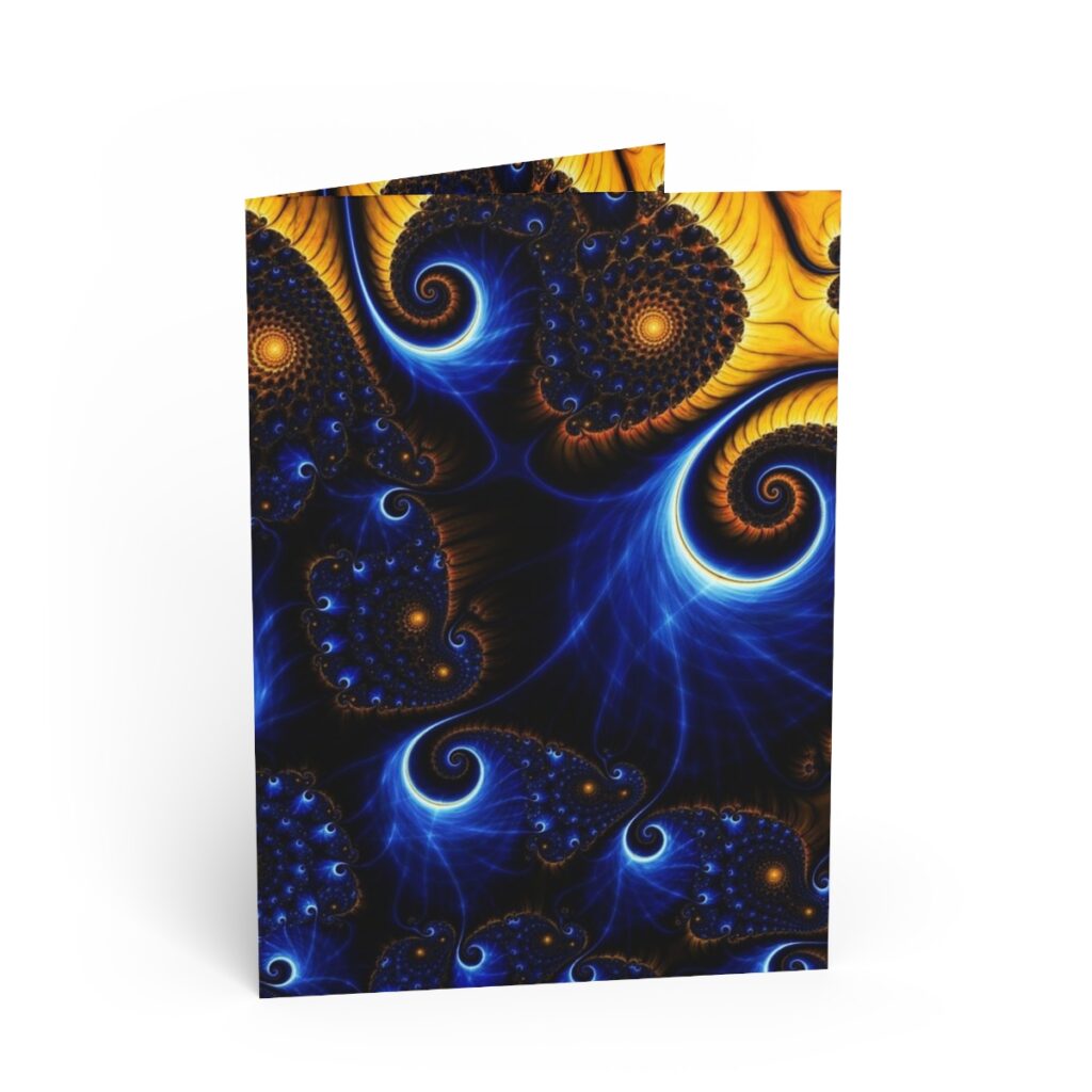 greeting cards “Blue and Yellow Graphics”