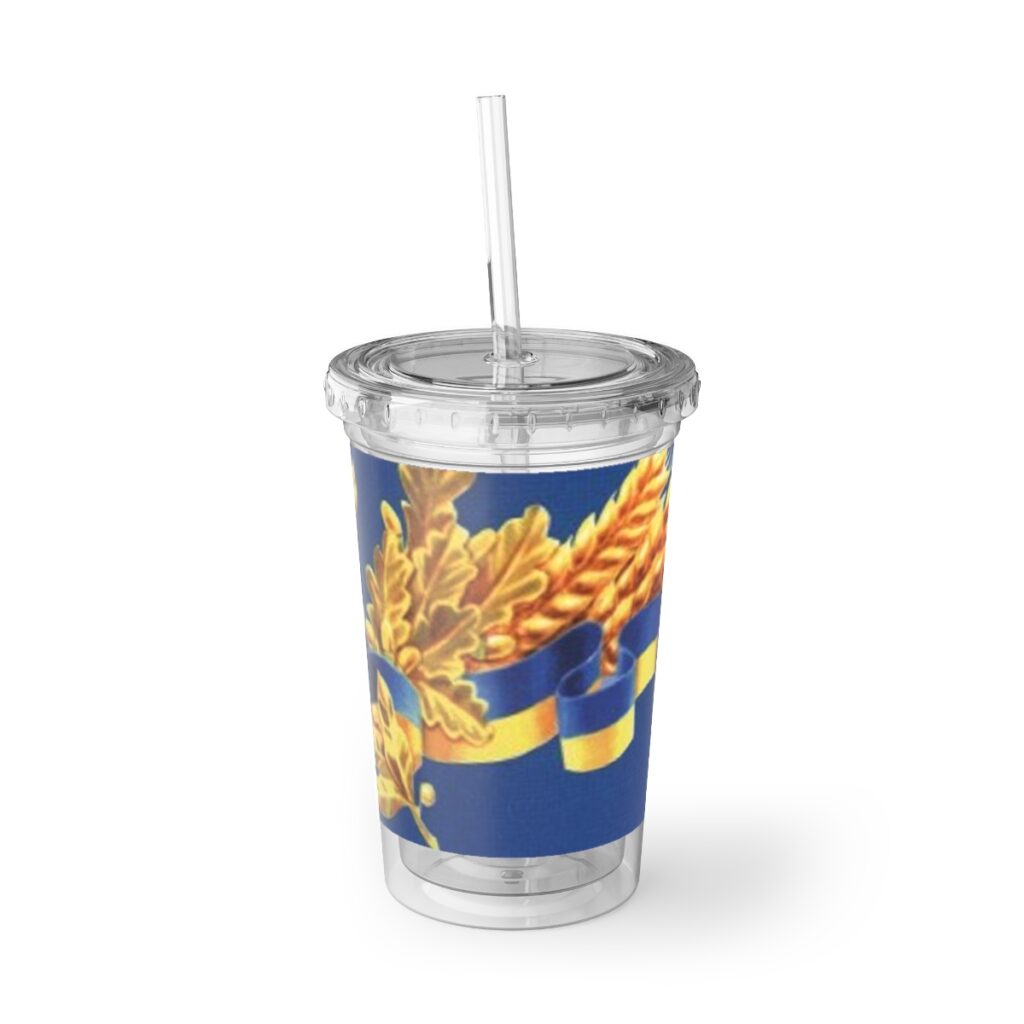 suave acrylic cup “Ukrainian wheat and flag”