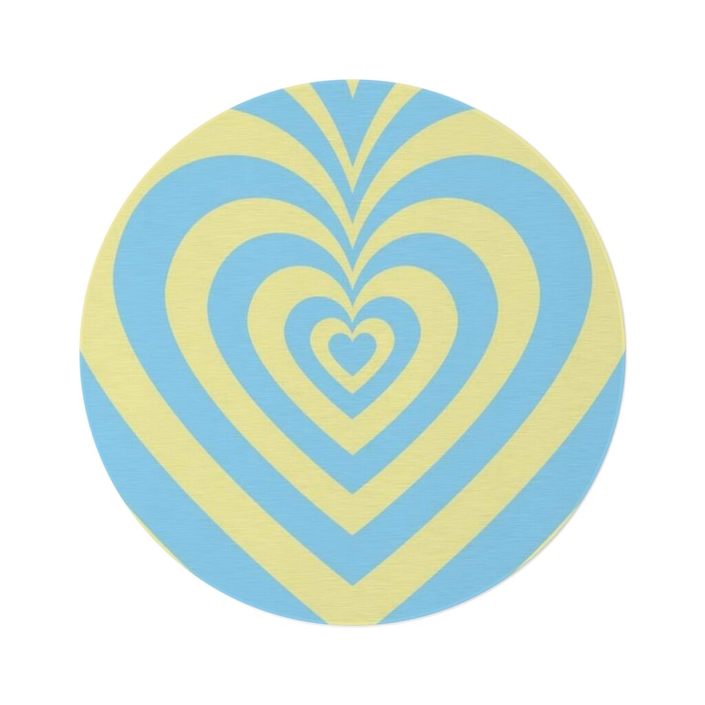 round rug “Blue-yellow Heart”