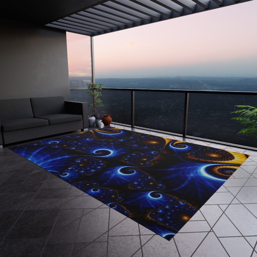 outdoor rug “Blue and Yellow Graphics”