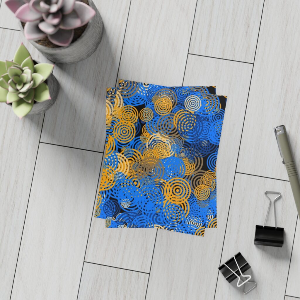 postcard bundles “Blue and yellow circles”