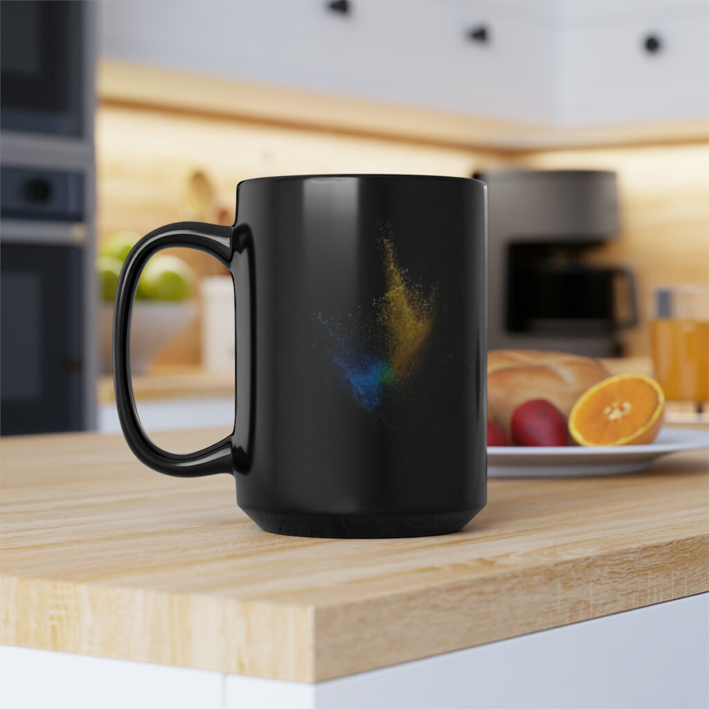 black mug “Blue-yellow dust”