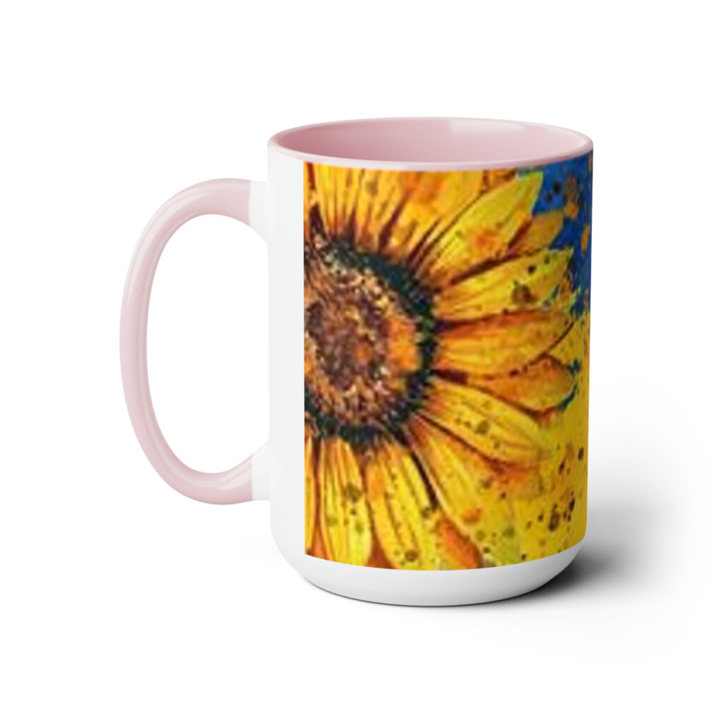 two-tone coffee mugs “Ukrainian Sunflower”