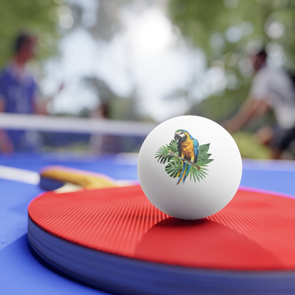 ping pong balls “Blue and Yellow Parrot”