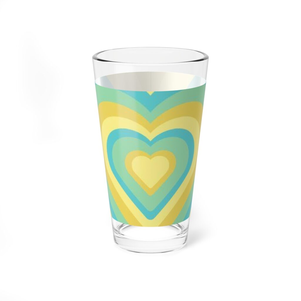 mixing glass “Blue-yellow Heart”